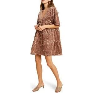 Wishlist Apparel mauve sequin dress M/L